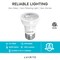 Luxrite PAR16 LED Light Bulbs 5.5W (50W Equivalent) 450LM 5000K Bright White Dimmable E26 Base 6-Pack LR21403-6PK - alternate 3
